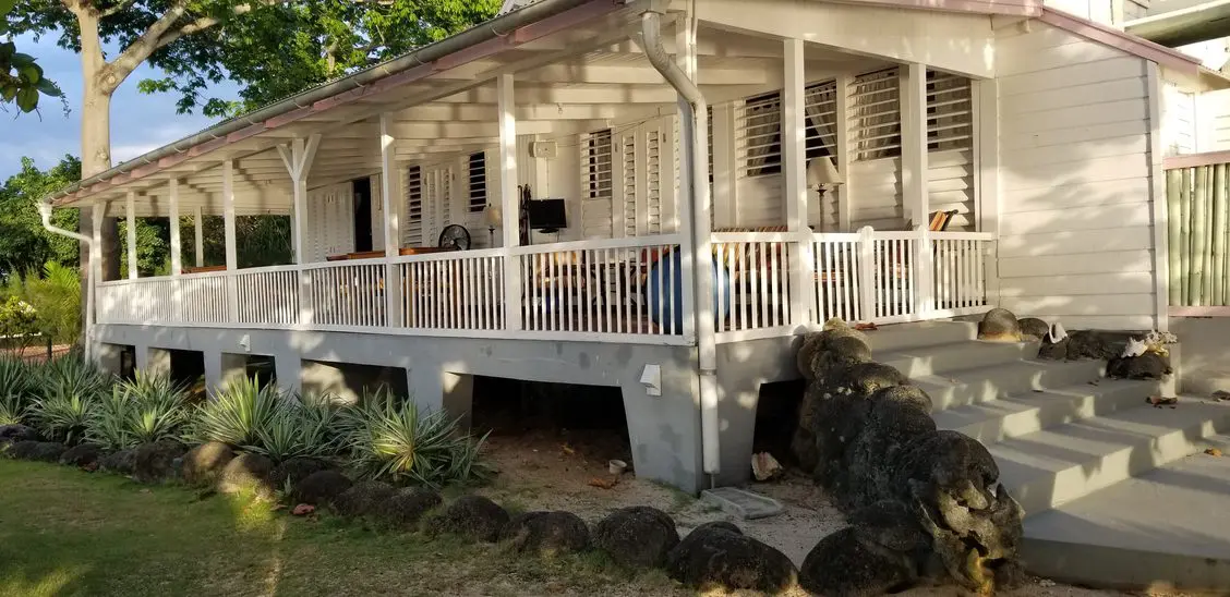 Veranda just steps from the beach in Negril, Jamaica