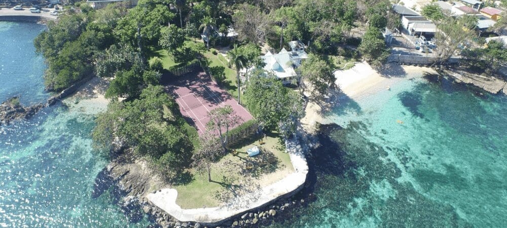 Drone View of Llantrissant Beachcliff Villa rental in Negril, Jamaica